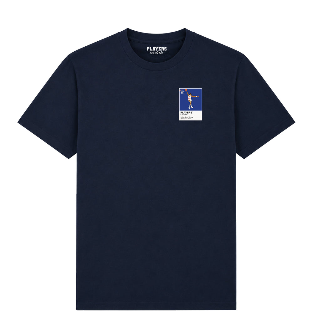 Julius Erving Sixers Basketball Icon Frame Men's T-Shirt - Navy