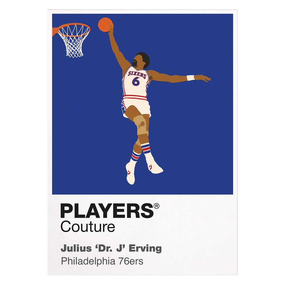 Julius Erving Sixers Basketball Icon Frame - Icon Design