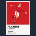 Juninho Middlesbrough Icon Frame Men's Hoodie — Navy Artwork
