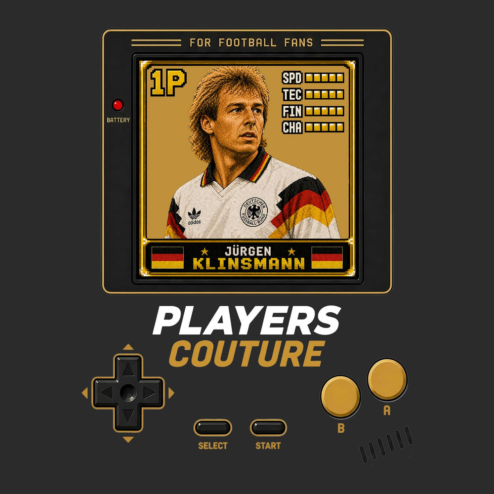 Jurgen Klinsmann 1P 8-Bit t-shirt retro gaming design by Players Couture