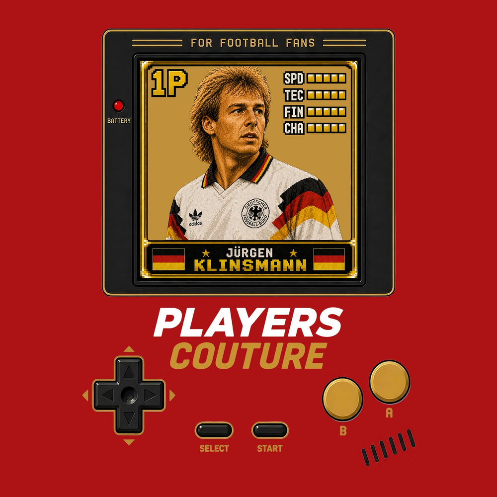 Jurgen Klinsmann 1P 8-Bit t-shirt retro gaming design by Players Couture
