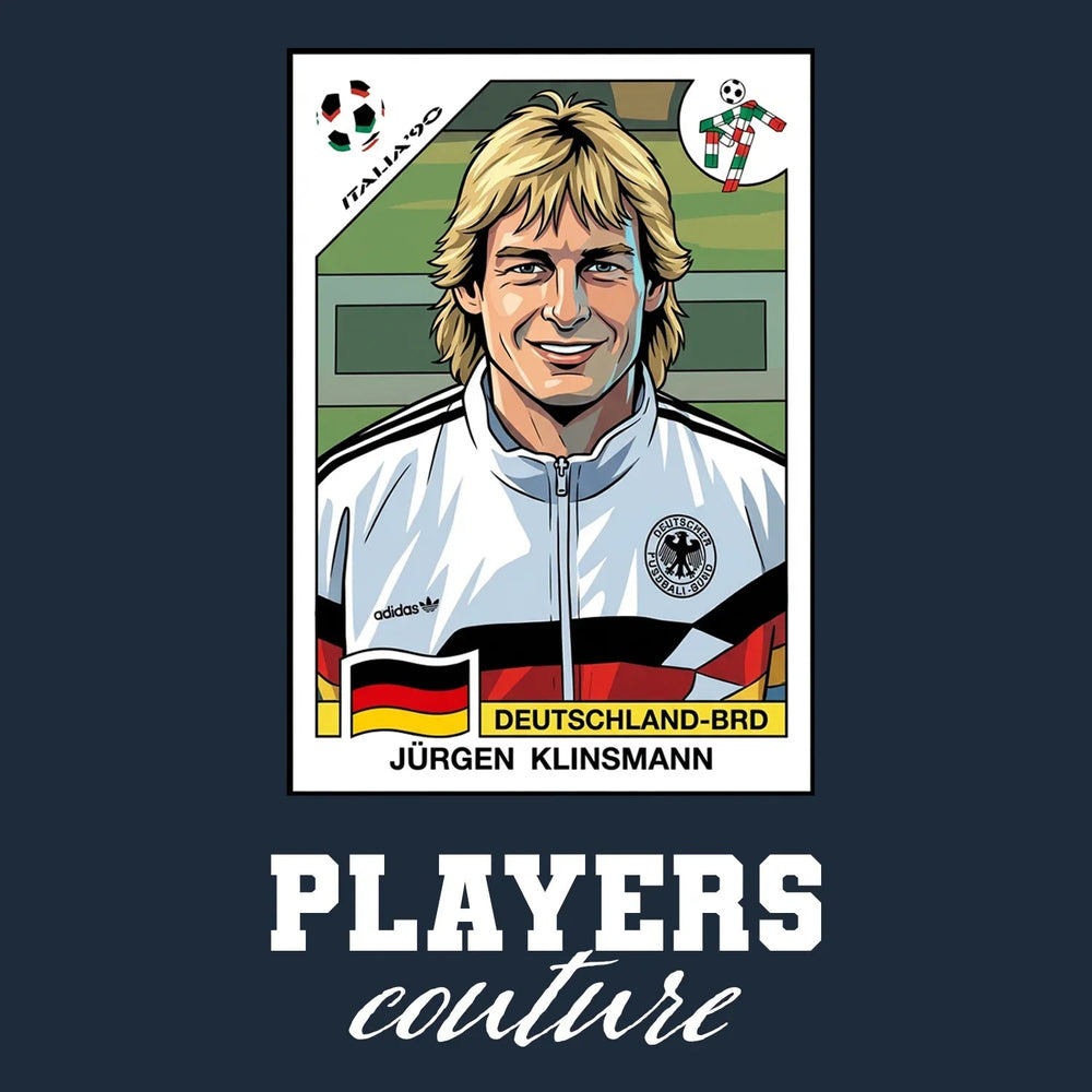 Jurgen Klinsmann World Cup Sticker Kids T-Shirt – jurgen klinsmann navy Players Couture design