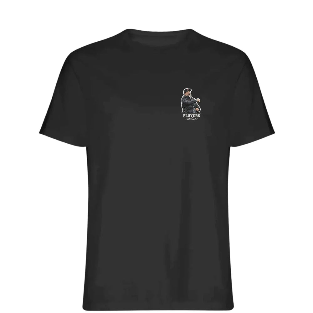 Jurgen Klopp Celebration t-shirt – black men's t-shirt featuring the Jurgen Klopp Celebration Players Couture logo