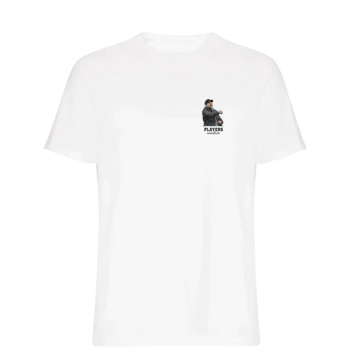 Jurgen Klopp Celebration t-shirt – white men's t-shirt featuring the Jurgen Klopp Celebration Players Couture logo