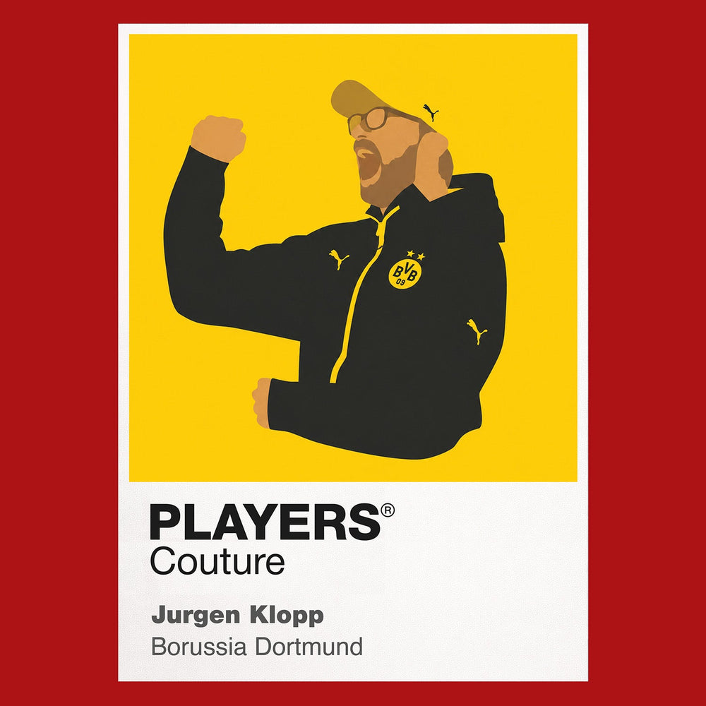 Jurgen Klopp Borussia Dortmund Icon Frame Men's Hoodie — Red Artwork