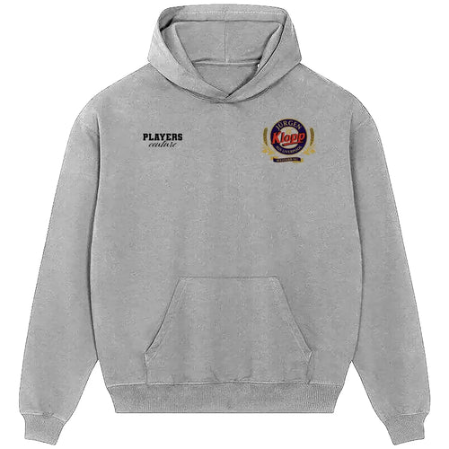 Jurgen Klopp hoodie – grey men's hoodie featuring the Jurgen Klopp Players Couture logo