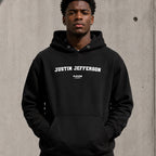justin-jefferson name-print hoodie - black