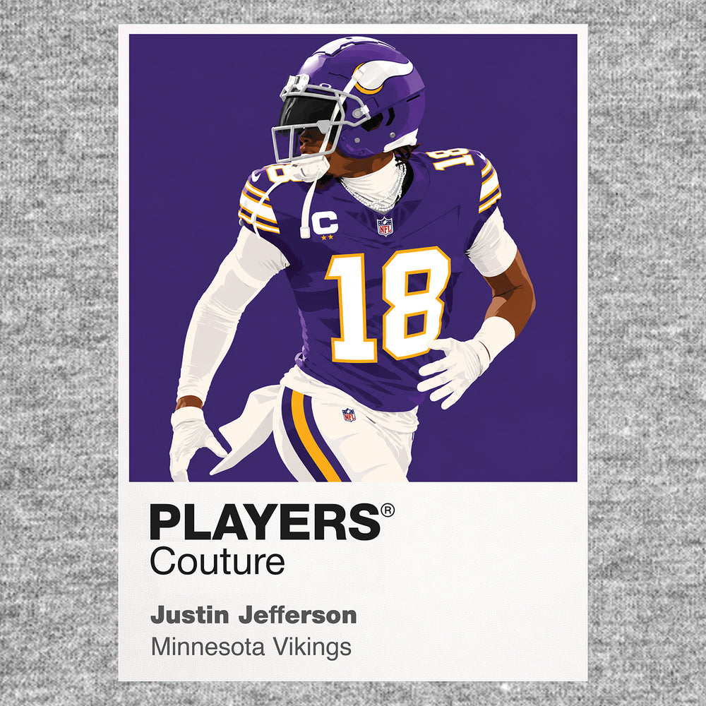 Justin Jefferson Vikings American Football Icon Frame Men's Hoodie