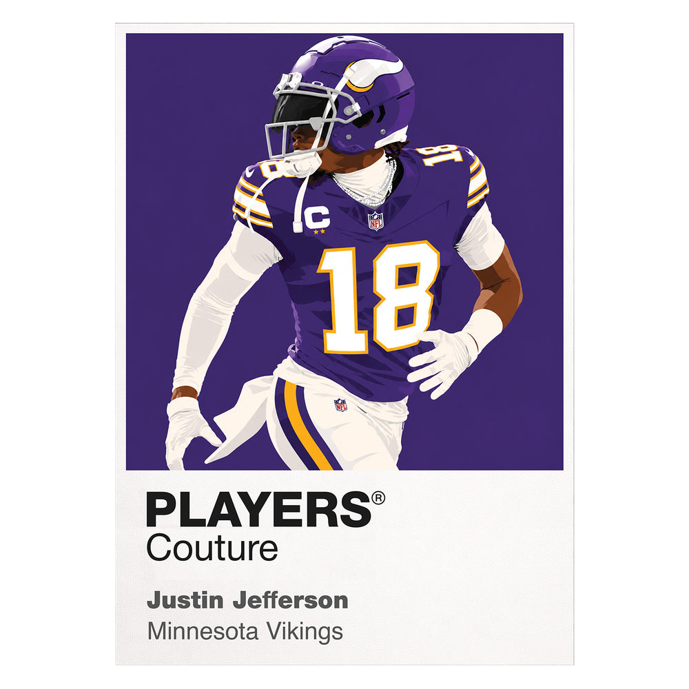 Justin Jefferson Vikings American Football Icon Frame Men's Hoodie
