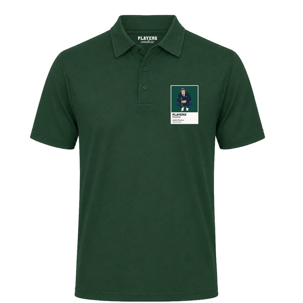 Justin Thomas Golf Icon Frame Men's Polo Shirt - Bottle Green