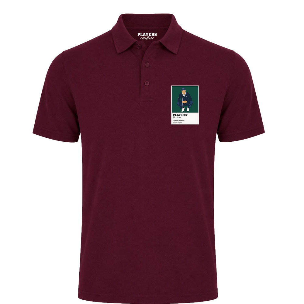 Justin Thomas Golf Icon Frame Men's Polo Shirt - Burgundy
