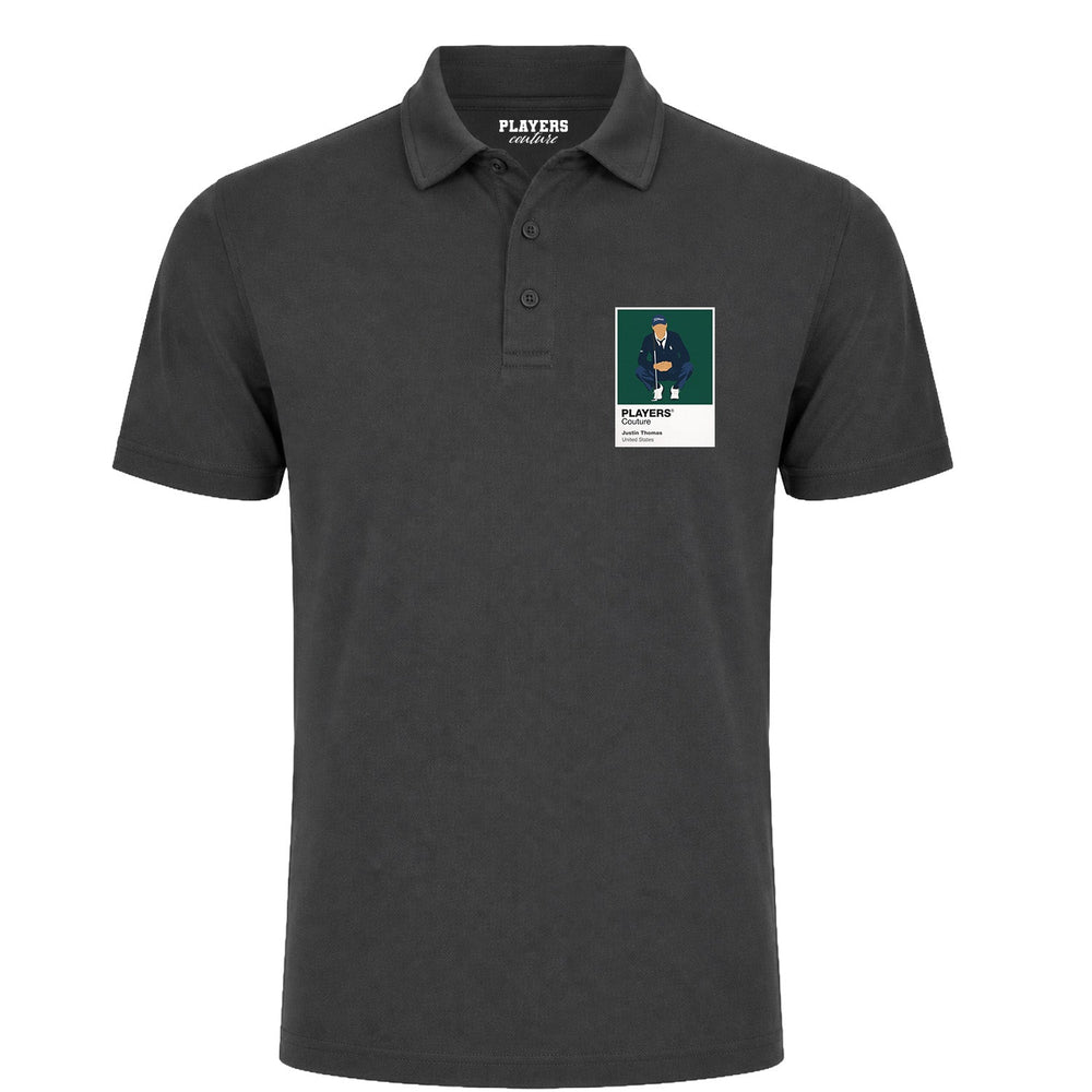 Justin Thomas Golf Icon Frame Men's Polo Shirt - Gray