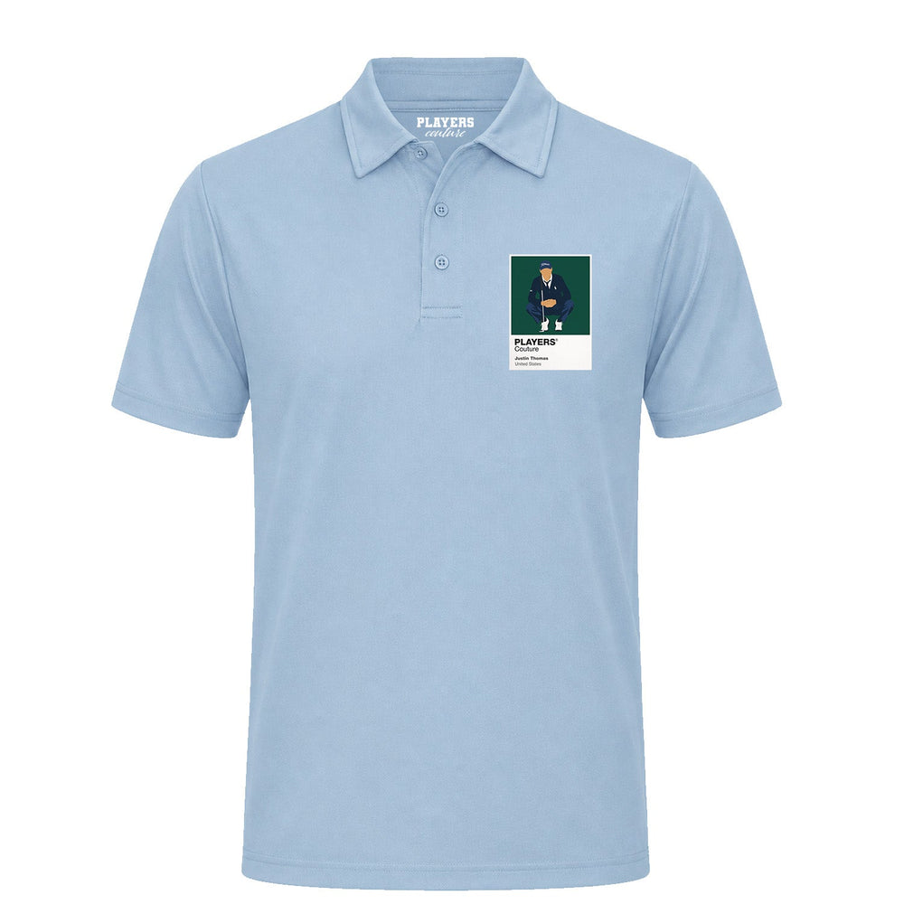 Justin Thomas Golf Icon Frame Men's Polo Shirt - Light Blue