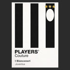 Juventus Classic Football Shirt Colours Frame Men's T-Shirt – black close-up detail shot of the Juventus Players Couture