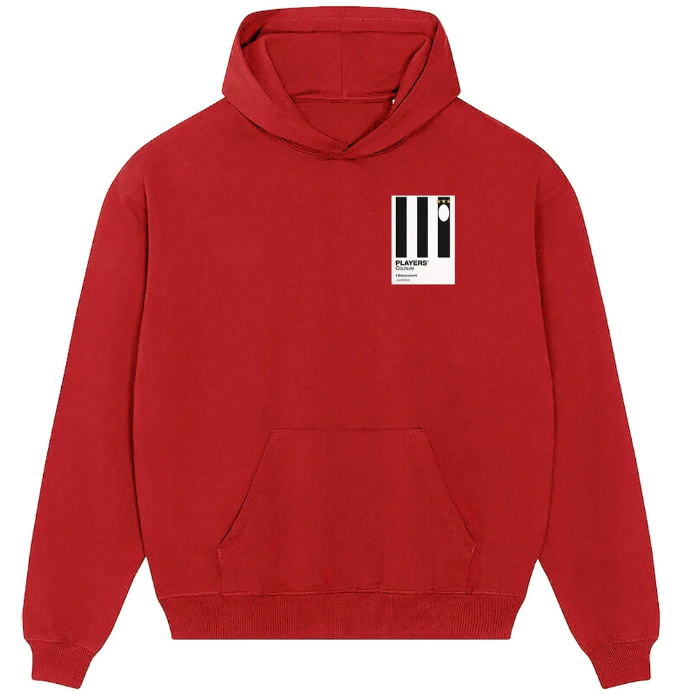 Juventus hoodie – red men's hoodie featuring the Juventus Players Couture logo