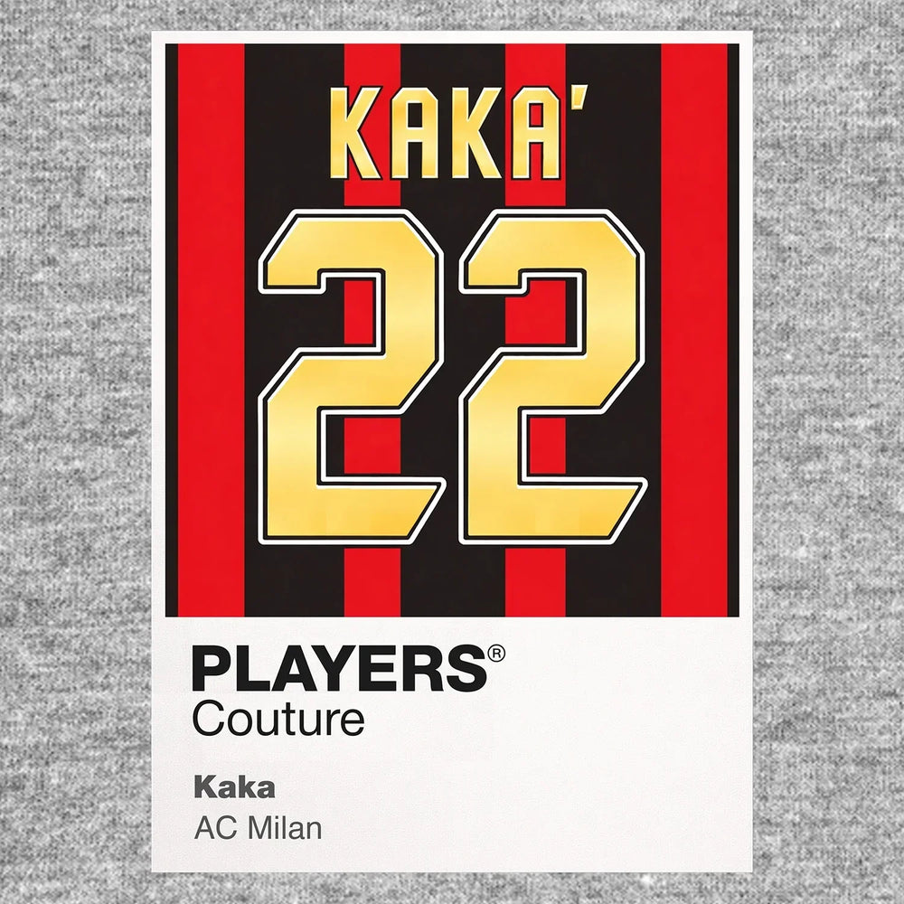 Kaka 22 Football Shirt Frame Men's Hoodie – grey close-up detail shot of the Kaka 22 Football Players Couture logo design