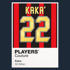 Kaka 22 Football Shirt Frame Men's Hoodie – navy close-up detail shot of the Kaka Players Couture logo design