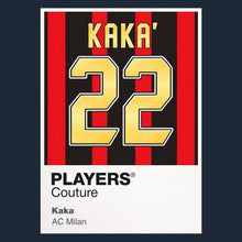 Kaka 22 Football Shirt Frame Men's Hoodie – navy close-up detail shot of the Kaka Players Couture logo design