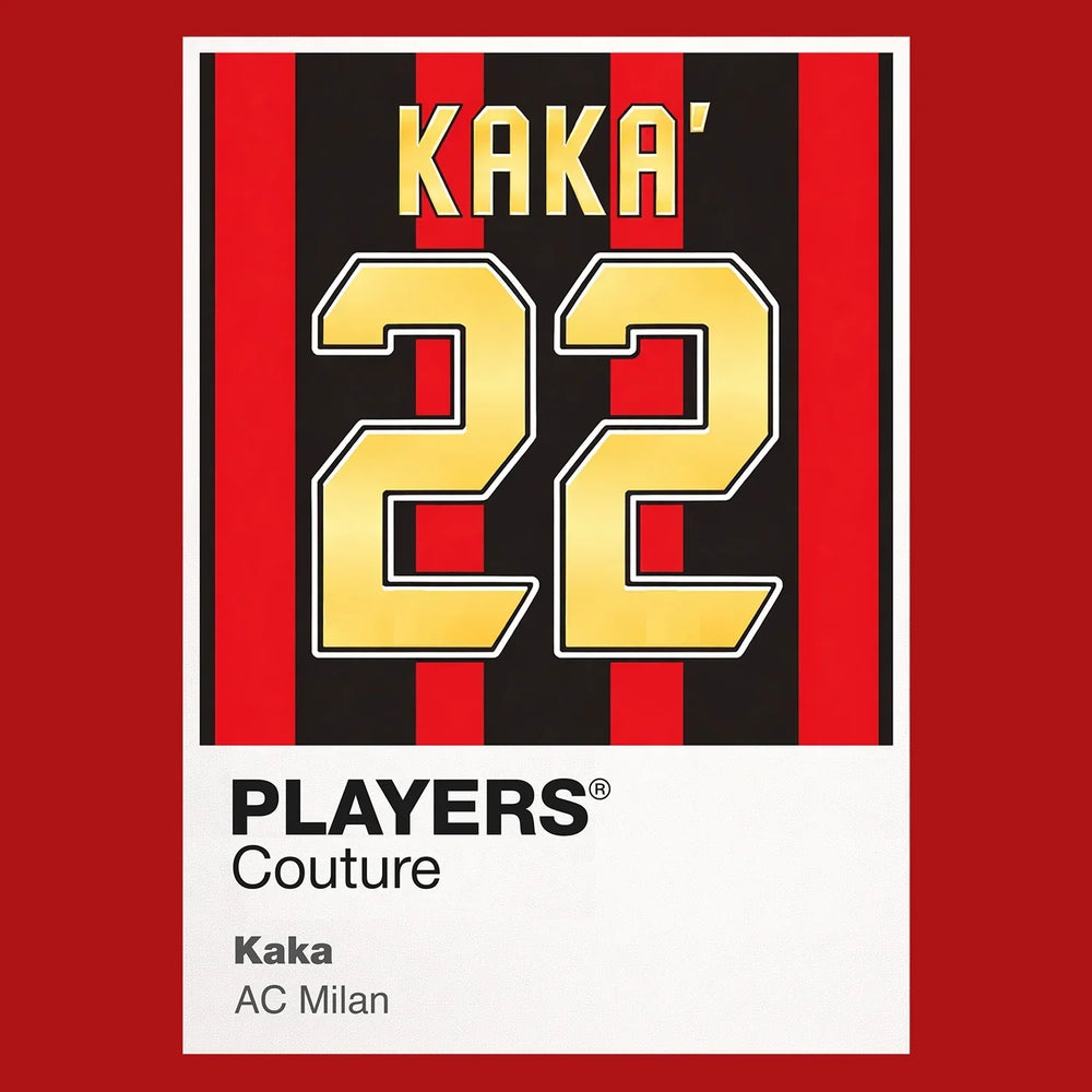 Kaka 22 Football Shirt Frame Men's Hoodie – red close-up detail shot of the Kaka 22 Football Players Couture logo design