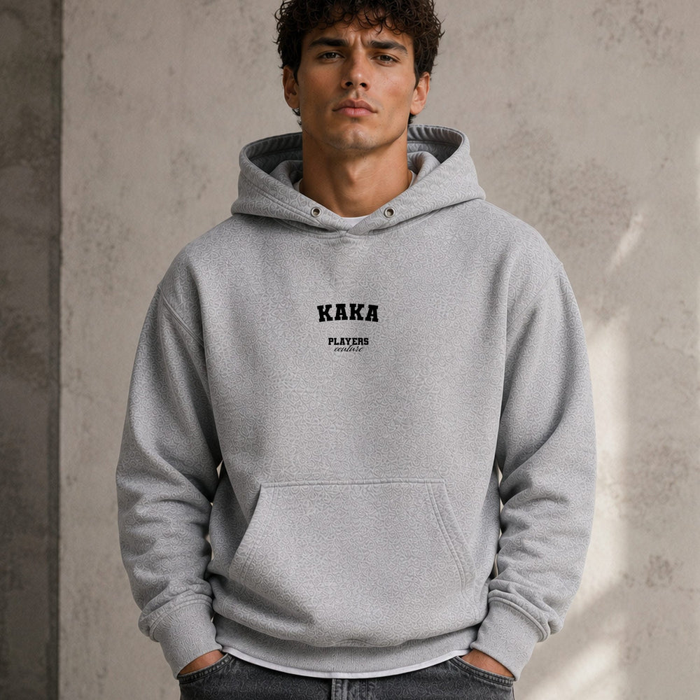 kaka name-print hoodie - grey