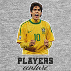 Kaka Badge Men's Hoodie – grey close-up detail shot of the Kaka Players Couture logo design