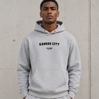 kansas-city name-print hoodie - grey