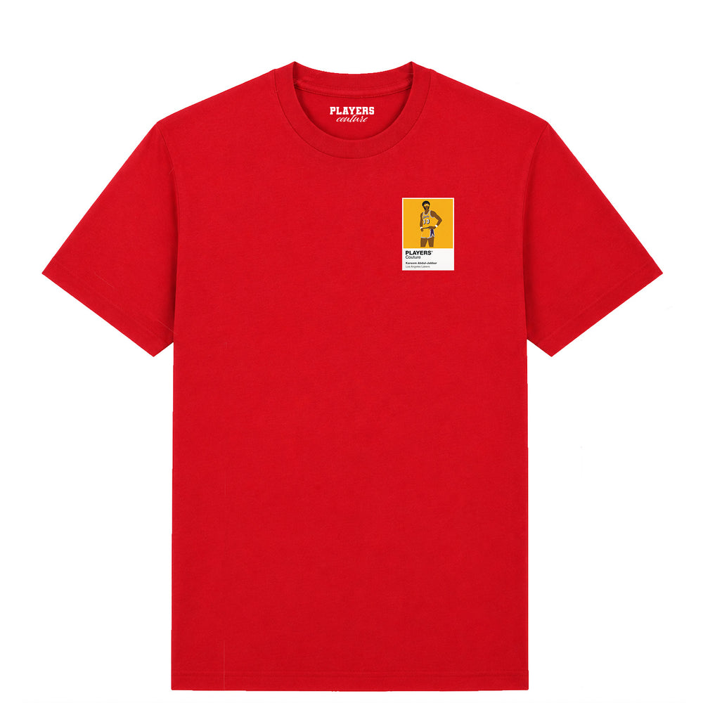 Kareem Abdul-Jabbar Lakers Basketball Icon Frame Men's T-Shirt - Red