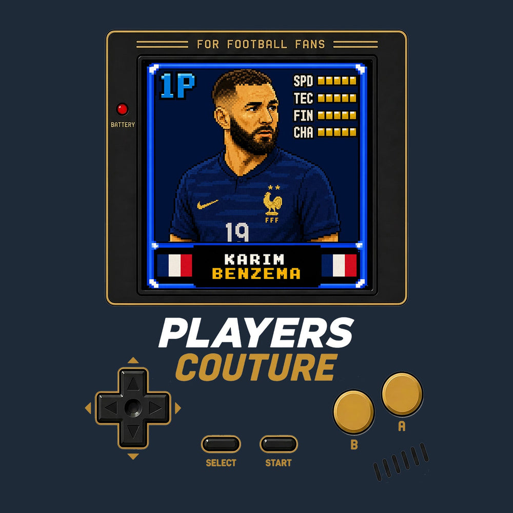 Karim Benzema 1P 8-Bit t-shirt retro gaming design by Players Couture