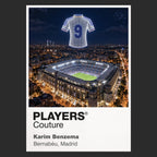 Karim Benzema Real Madrid number 9 Icons in Lights Frame artwork in black