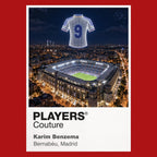 Karim Benzema Real Madrid number 9 Icons in Lights Frame artwork in red