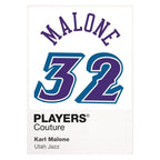 Karl Malone 32 Jersey Frame Men's T-Shirt – white close-up detail shot of the Karl Malone Players Couture logo design