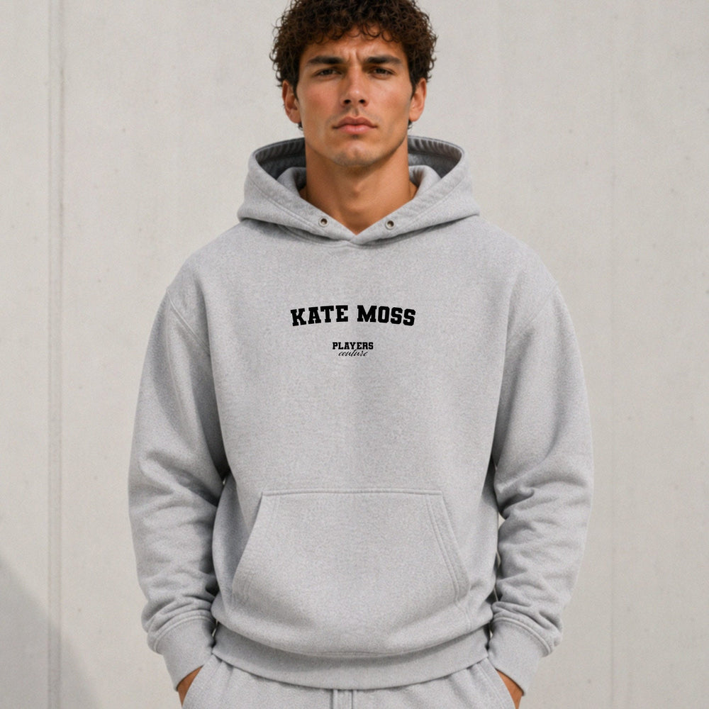 Kate Moss name-print hoodie - grey