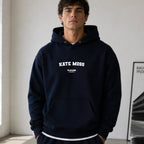 Kate Moss name-print hoodie - navy