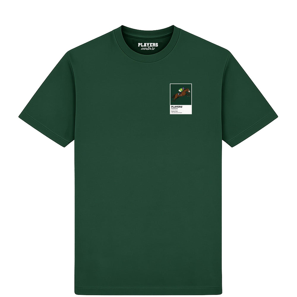 Kauto Star horse racing T-shirt – mens forest green tshirt view