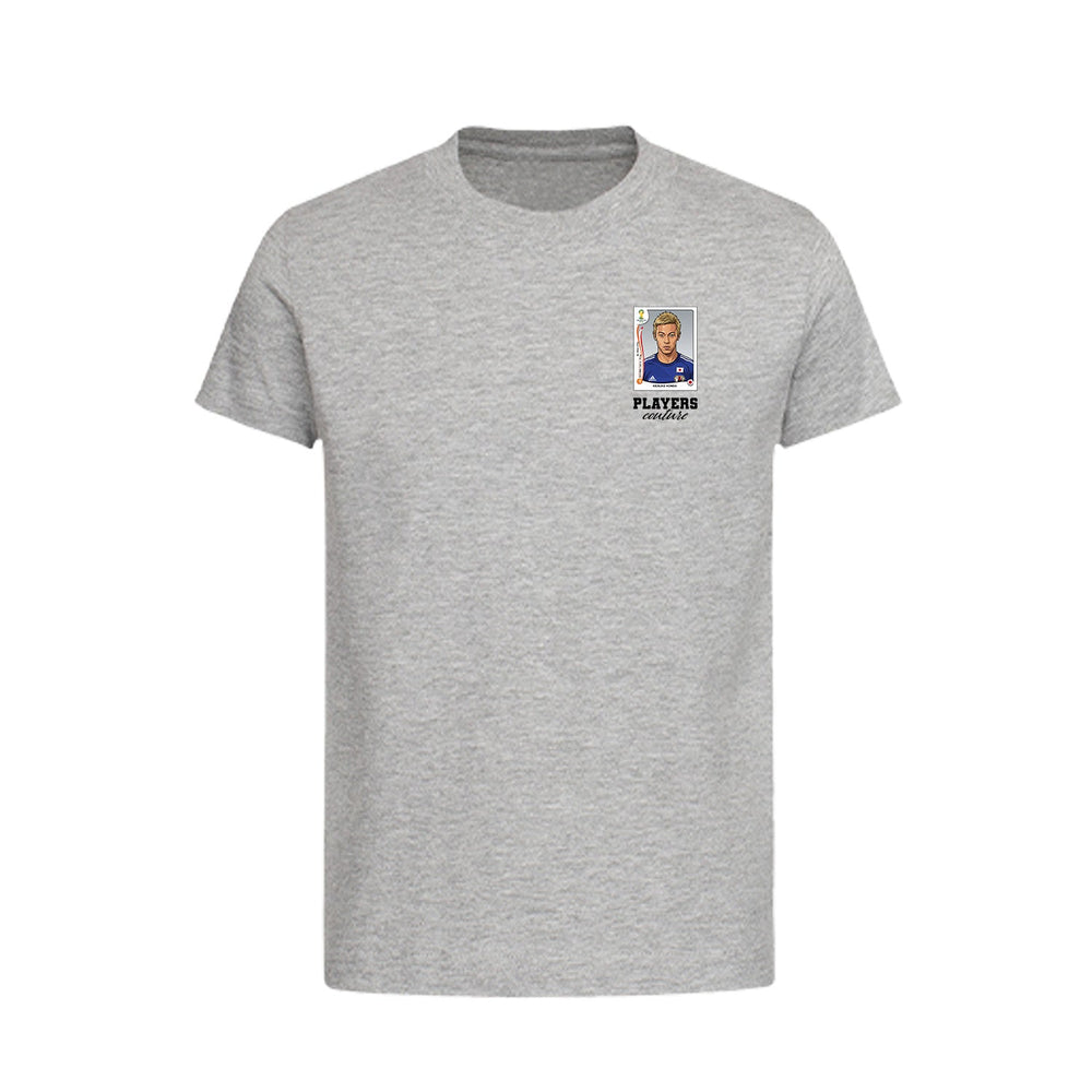 Keisuke Honda World Cup Sticker Kids T-Shirt – keisuke honda sticker kids grey tshirt Players Couture design