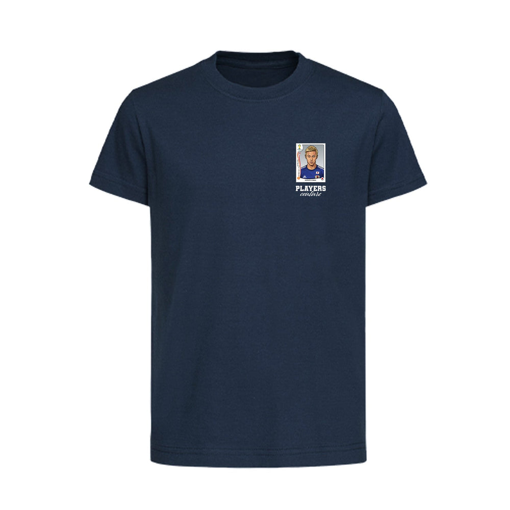 Keisuke Honda World Cup Sticker Kids T-Shirt – keisuke honda sticker kids navy tshirt Players Couture design