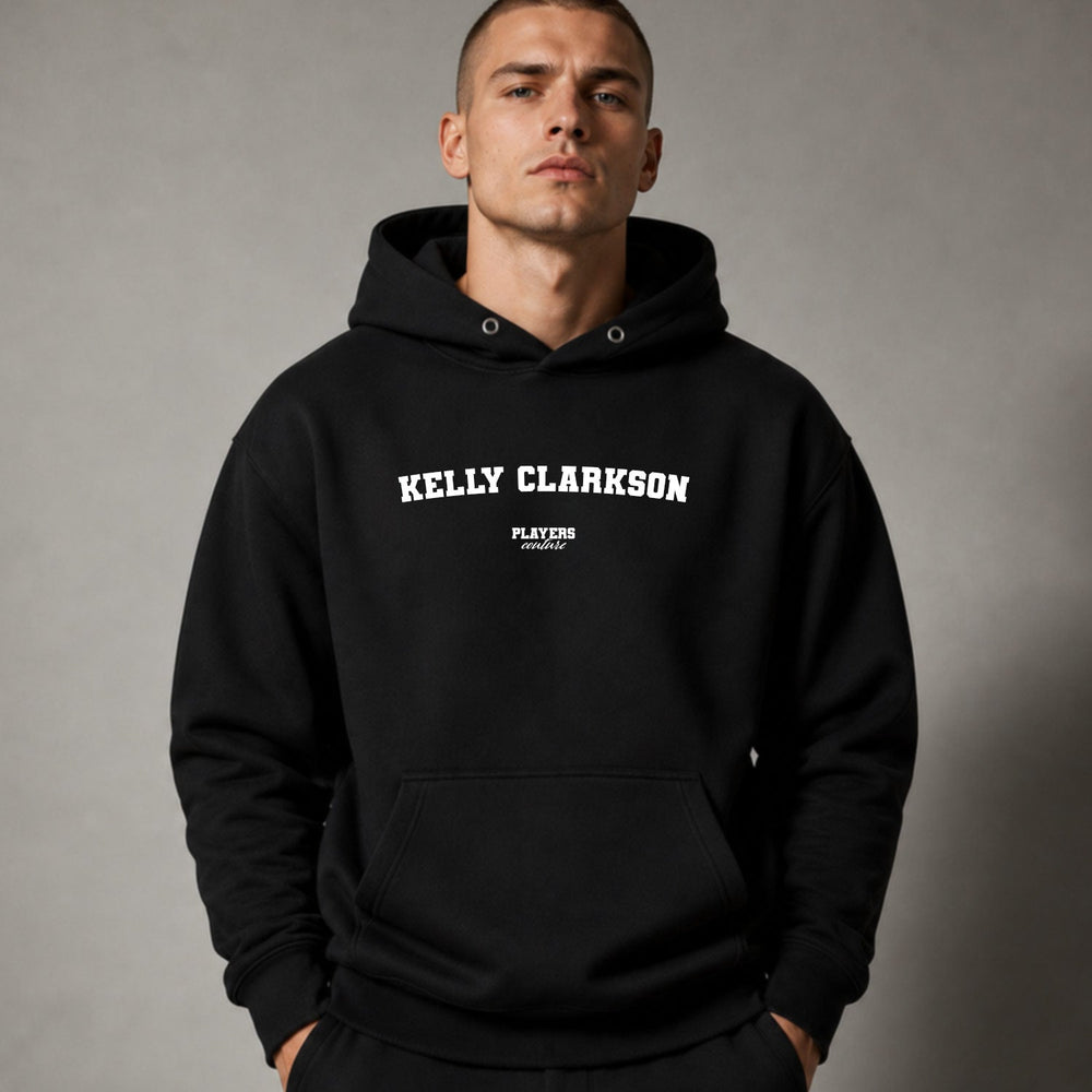 Kelly Clarkson name-print hoodie - black