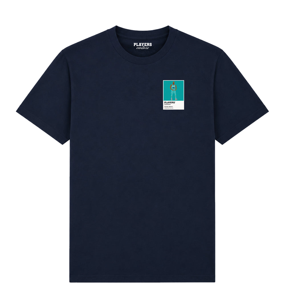 Kemba Walker Hornets Basketball Icon Frame Men's T-Shirt - Navy