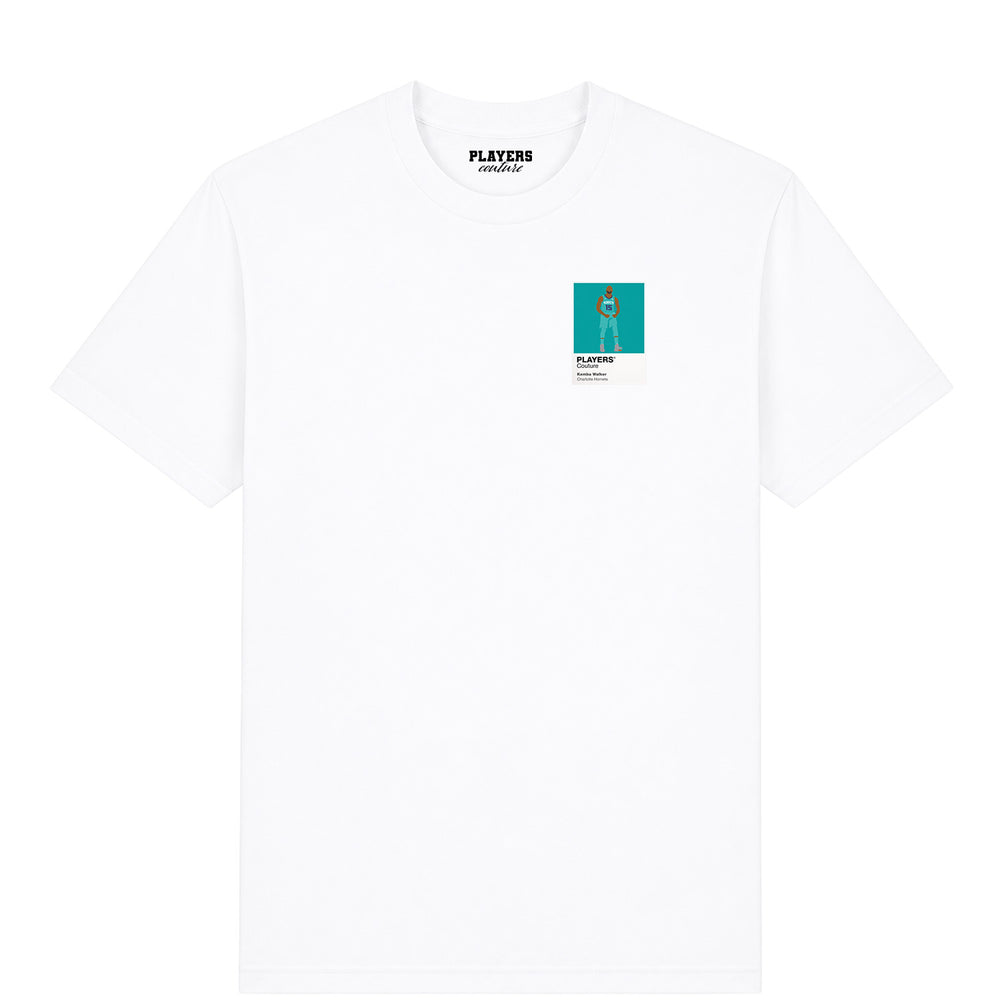 Kemba Walker Hornets Basketball Icon Frame Men's T-Shirt - White