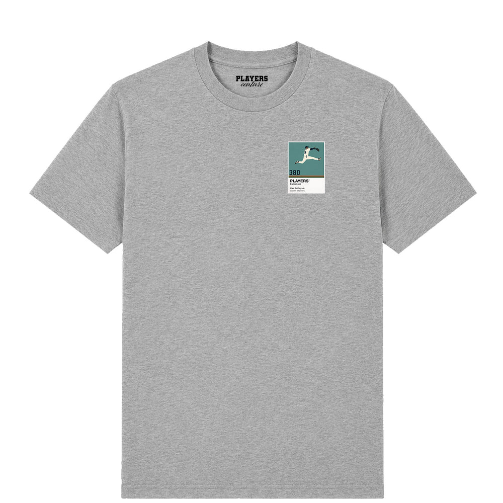 Ken Griffey Jr Mariners Catch Baseball Icon Frame Men's T-Shirt - Gray