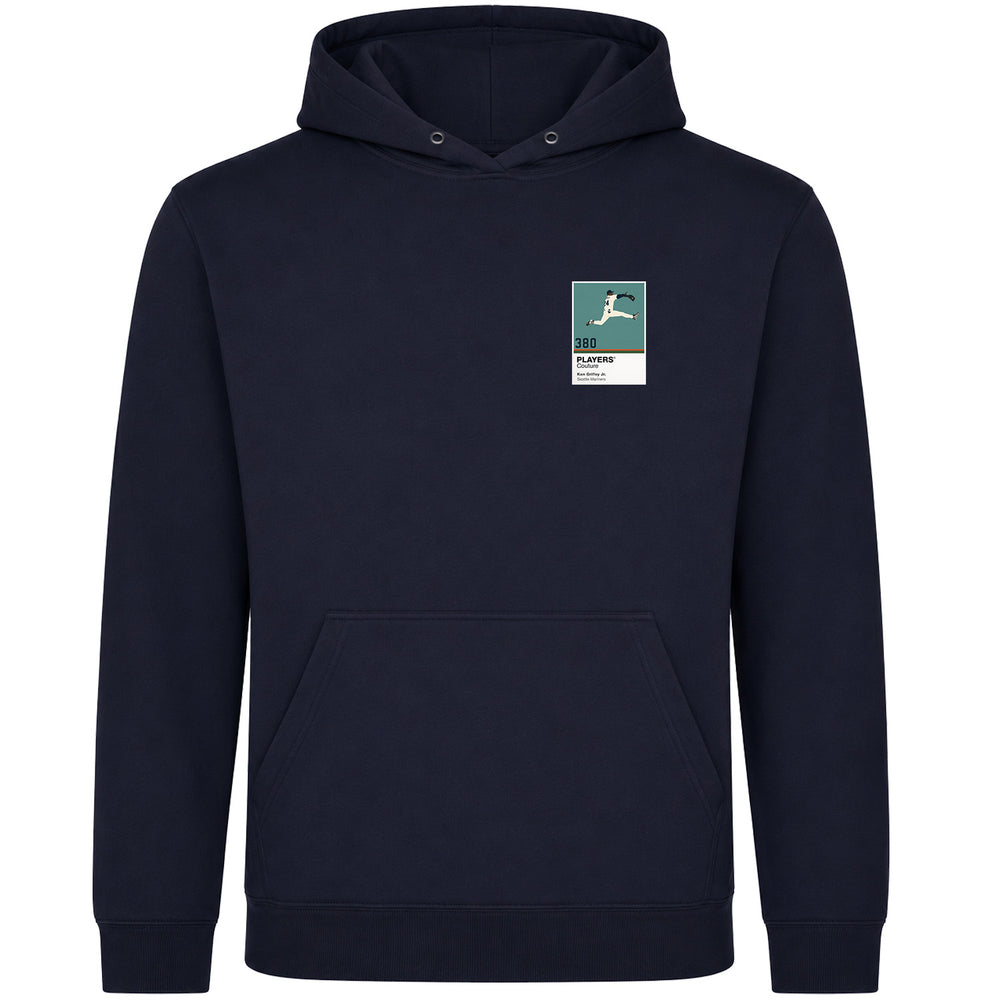 Ken Griffey Jr Mariners Catch Baseball Icon Frame Men's Hoodie - Navy