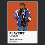 Kendrick Lamar Kendrick Lamar's controlled West Coast performance style and album-led storytelling Icon Frame artwork in black