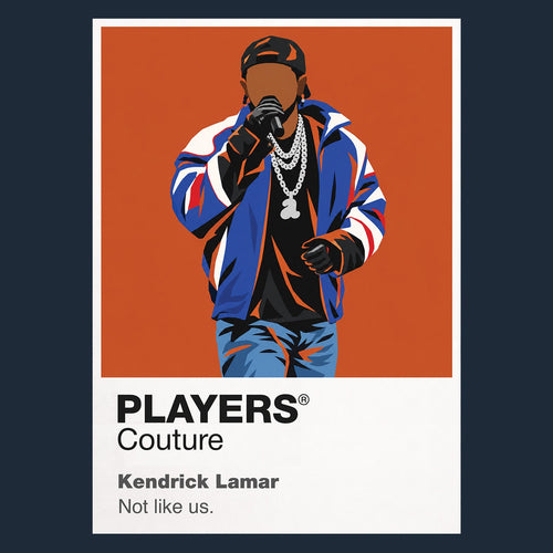 Kendrick Lamar Kendrick Lamar's controlled West Coast performance style and album-led storytelling Icon Frame artwork in navy