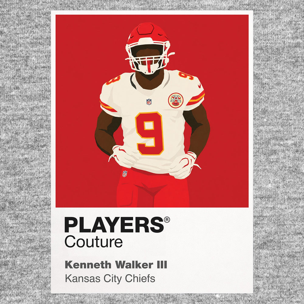 Kenneth Walker III Kansas City Chiefs grey Icon Frame artwork detail