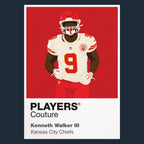 Kenneth Walker III Kansas City Chiefs navy Icon Frame artwork detail