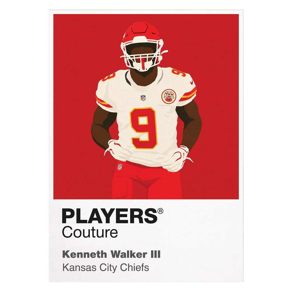 Kenneth Walker III Kansas City Chiefs white Icon Frame artwork detail