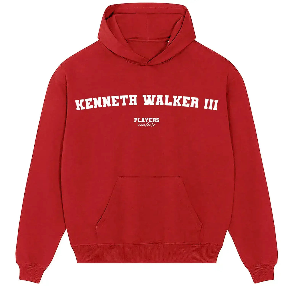 Kenneth Walker III Players Couture Men's Casual Hoodie - Red / S | American Football, Hoodies, Men's, Name Collection, Seattle Seahawks