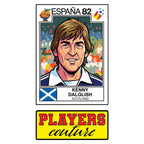 Kenny Dalglish 1982 World Cup Sticker Men's T-Shirt – close-up detail shot of the Kenny Dalglish 1982 World Cup Players