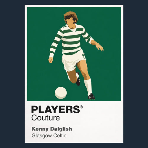 Kenny Dalglish Celtic Icon Frame Men's Hoodie — Navy Artwork