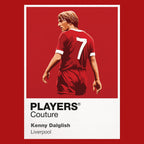 Kenny Dalglish Liverpool Icon Frame — Pantone-style player illustration art card